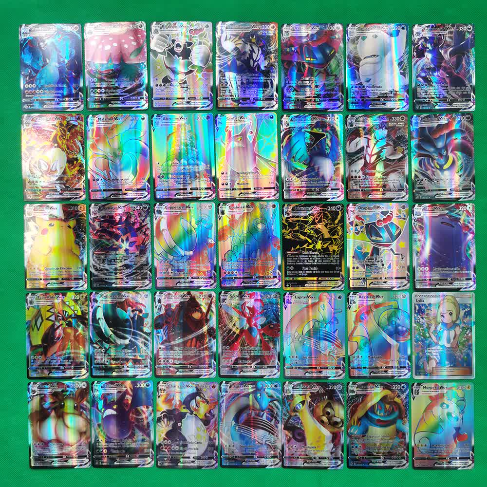 2021 New Pokemon Cards in Spanish TAG TEAM GX VMAX Trainer Energy  Holographic Playing Cards Game Castellano Español Children Toy Color:  ES200V VMAX HOT