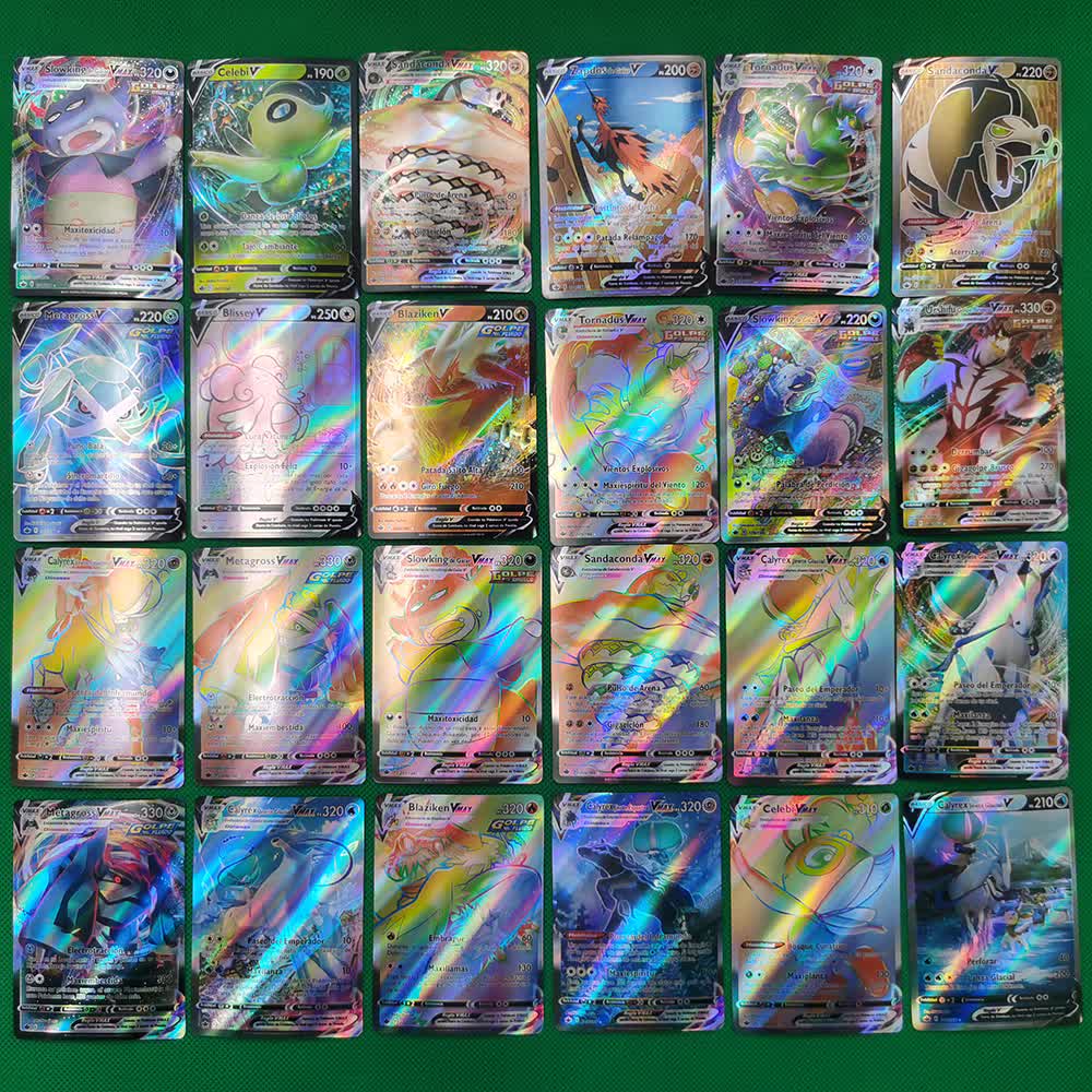 2021 New Pokemon Cards in Spanish TAG TEAM GX VMAX Trainer Energy  Holographic Playing Cards Game Castellano Español Children Toy Color:  ES200V VMAX HOT