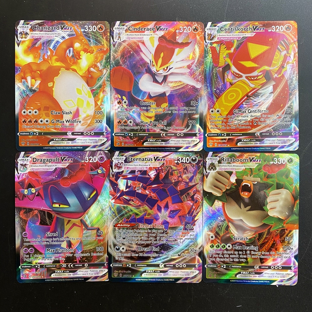 100pcs Pokemon V VMAX Vstar GX MEGA EX Cards English Pokémon Shining ...