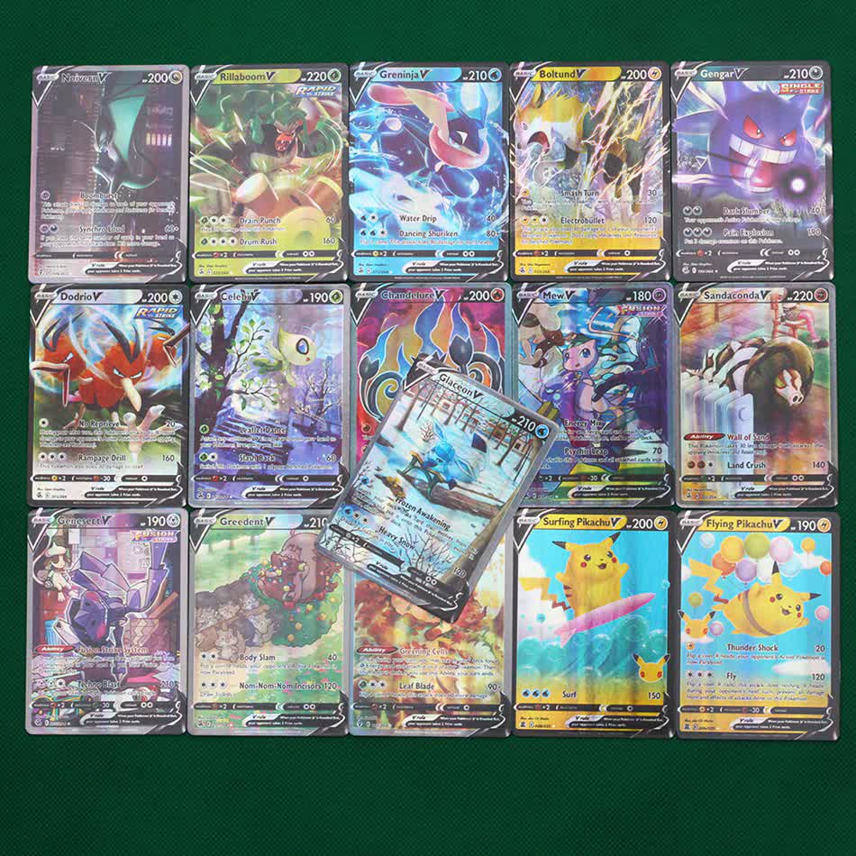 100pcs Pokemon V VMAX Vstar GX MEGA EX Cards English Pokémon Shining ...