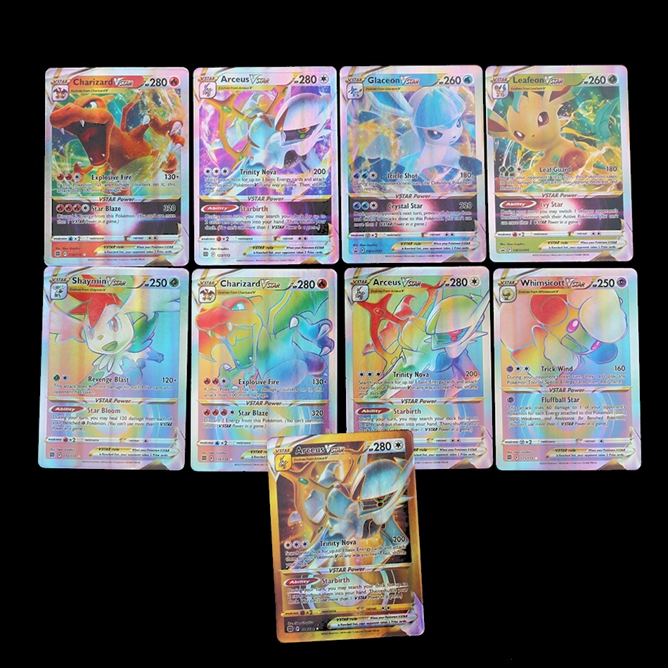 100pcs Pokemon V VMAX Vstar GX MEGA EX Cards English Pokémon Shining ...