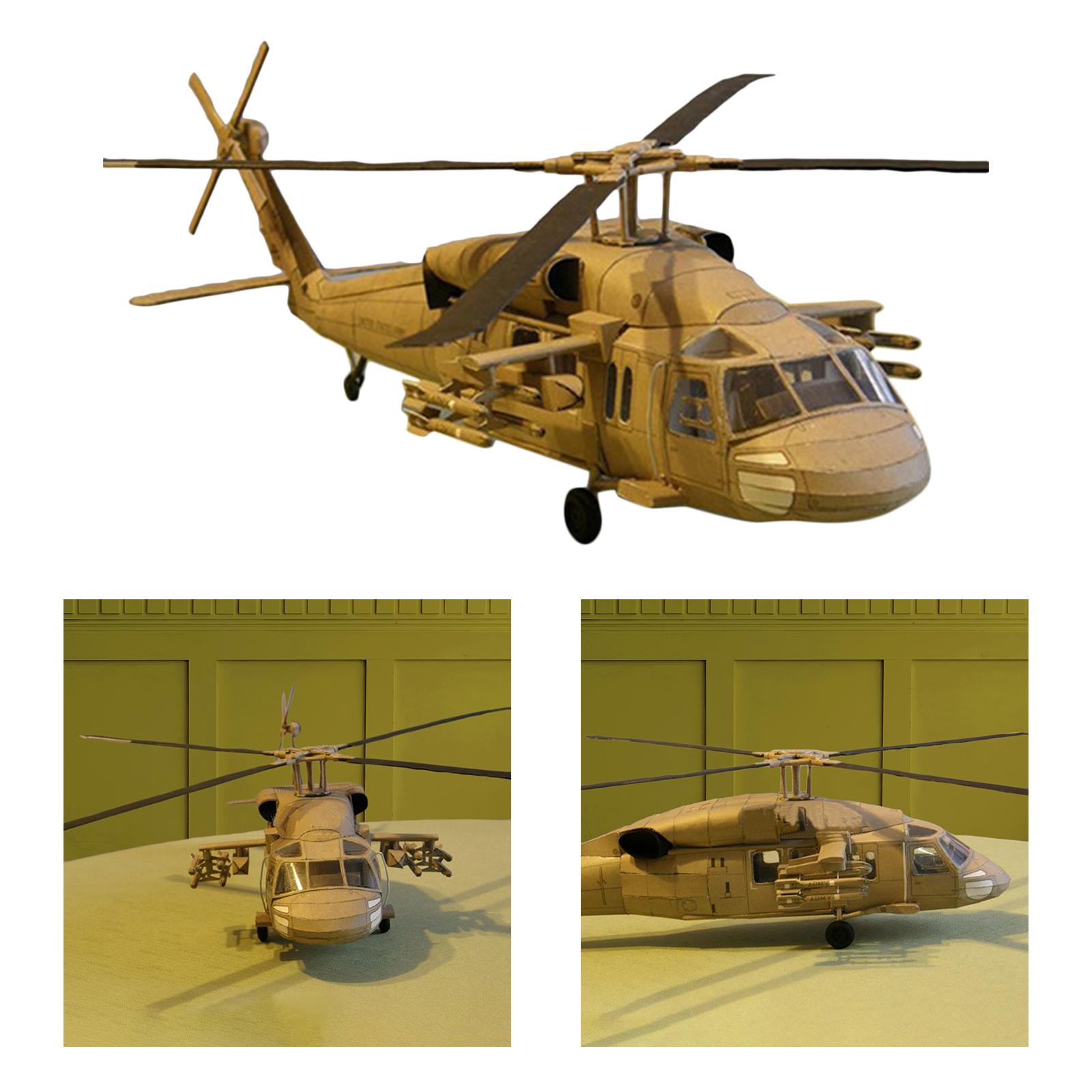1:33 Scale Plane Model UH-60 DIY Puzzle Toy Collectables Ornaments Display Ornaments for Home Desktop Room Shelf Adults Gifts