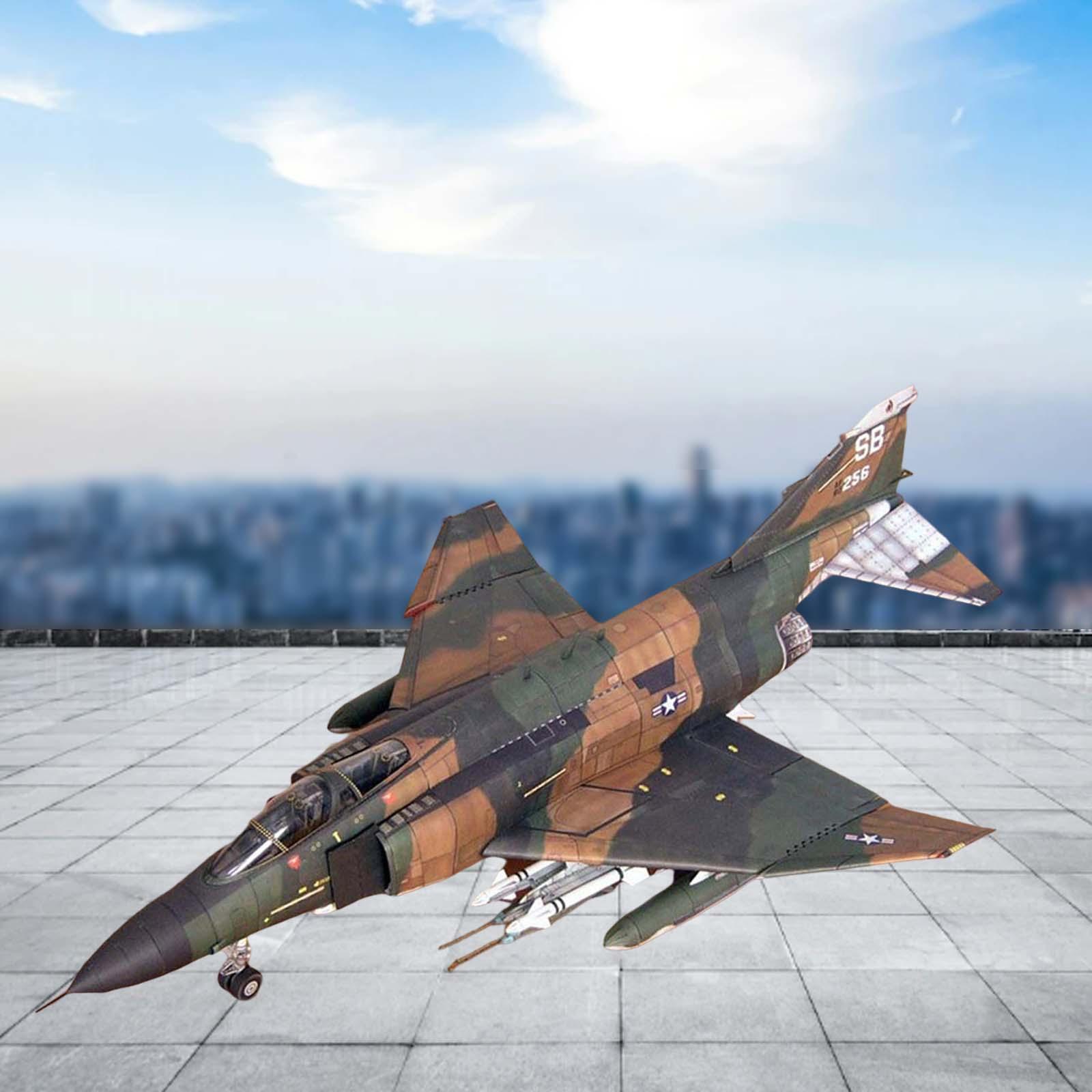 F-4B American Plane Model Puzzle Toy DIY Collectables Ornaments Paper Fighter Model Display Ornaments for Table Office Shelf