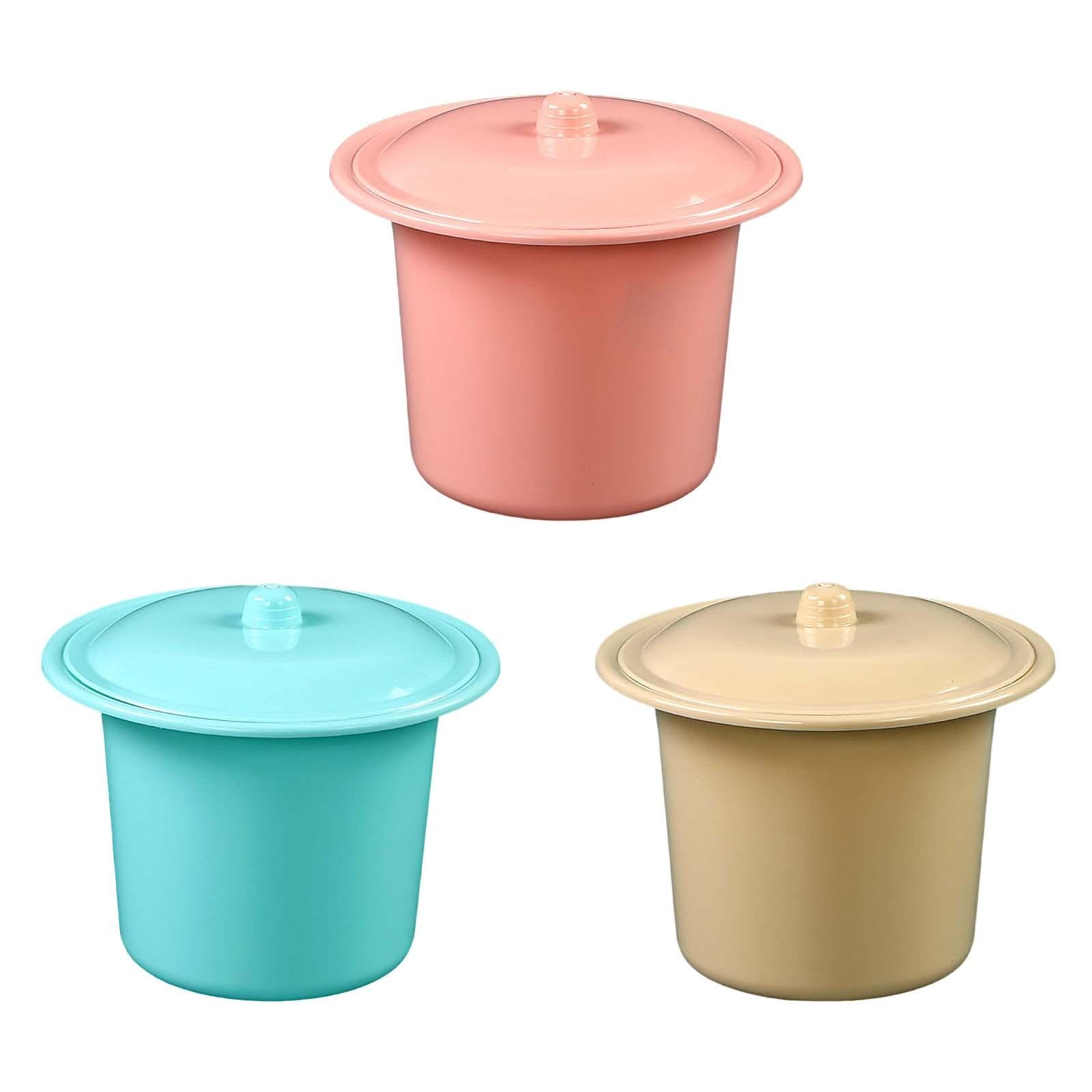 Compact Spittoon Splashproof PP Plastic with Lid Mobile Toilet Potty Pot Urinal Pot for Travel Camping Outdoor Elderly Adults