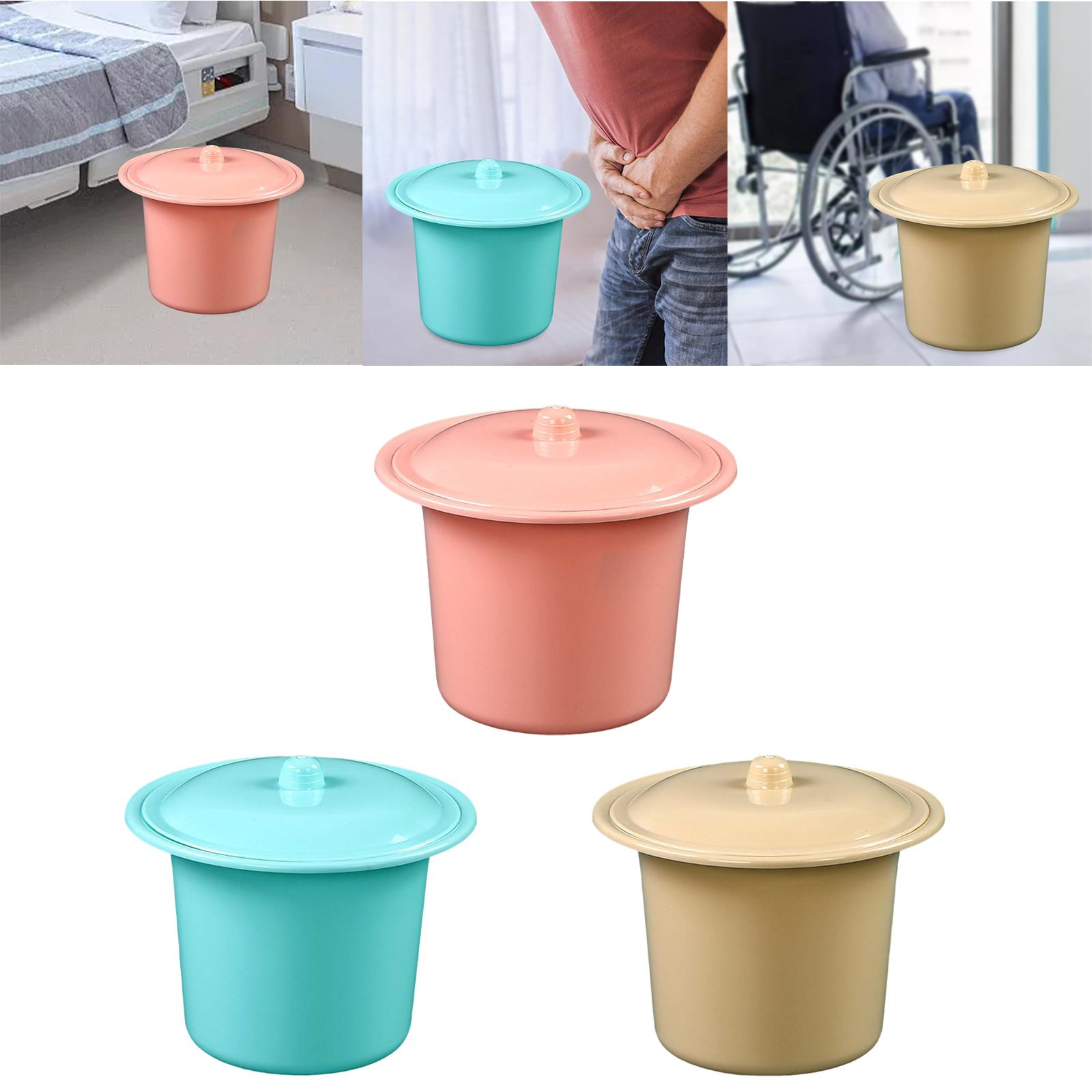 Compact Spittoon Splashproof PP Plastic with Lid Mobile Toilet Potty Pot Urinal Pot for Travel Camping Outdoor Elderly Adults
