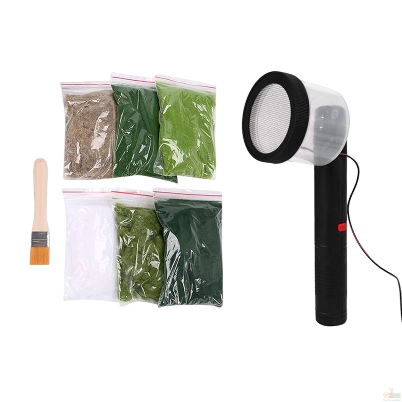Static Grass Applicator for Landscaping with 6 Bags Static Grass Planting Grass Machine Flocking DIY Railway Static Flocking