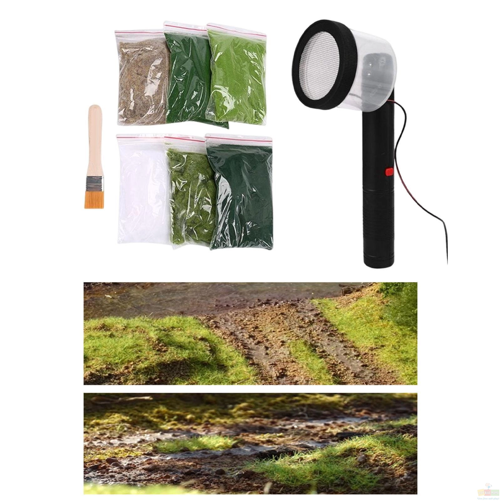 Static Grass Applicator for Landscaping with 6 Bags Static Grass Planting Grass Machine Flocking DIY Railway Static Flocking