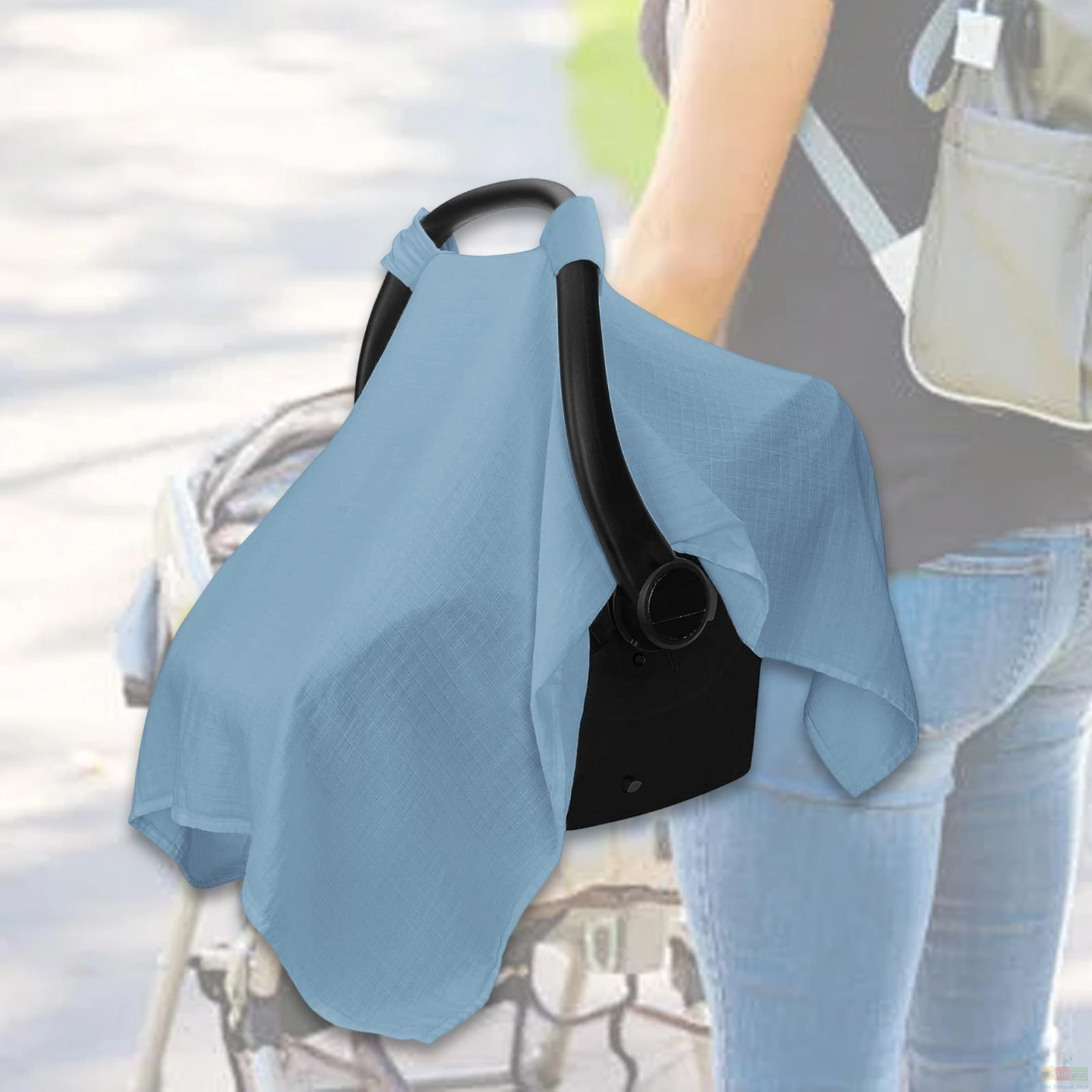 Car Seat Cover for Babies Lightweight Universal Fit Muslin Cotton Soft Carseat Cover Extra Wide Car Seat Canopy Shower Gift