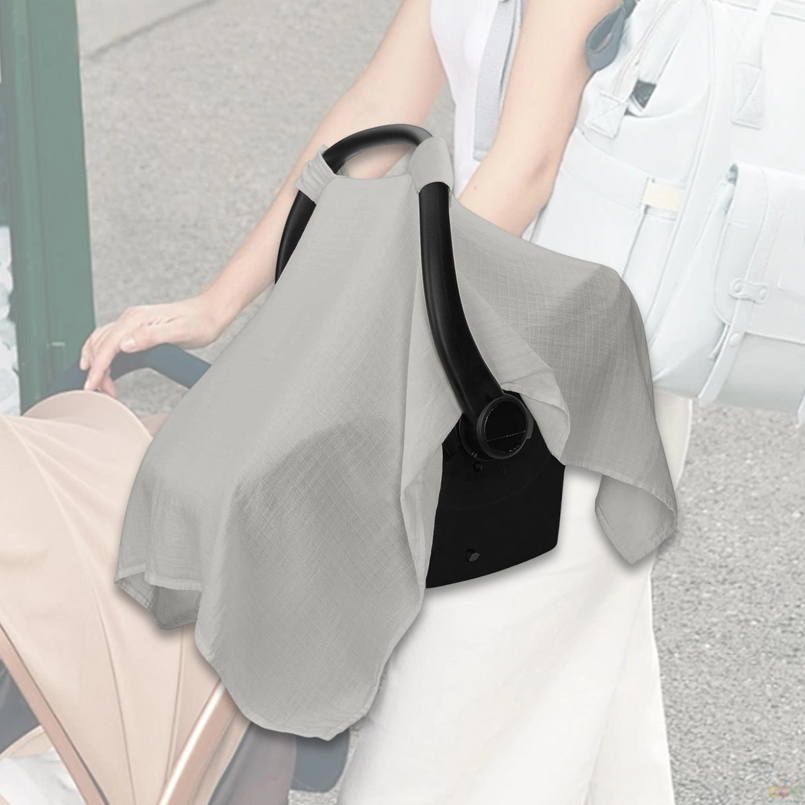 Car Seat Cover for Babies Multi Use Breathable Carseat Cover Muslin Cotton Lightweight Extra Large Universal Summer Sun Shade