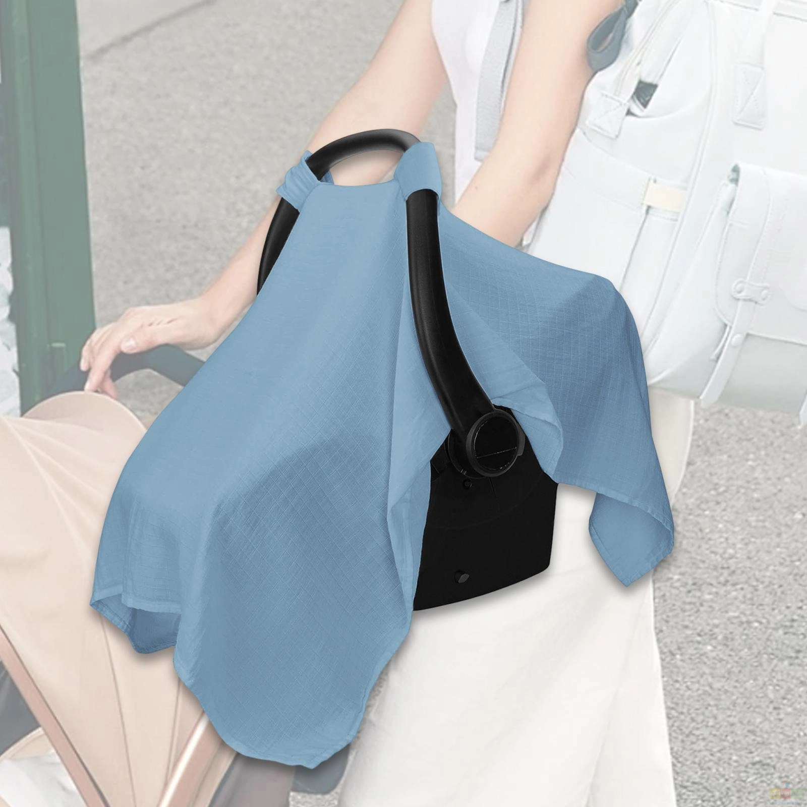 Carseat Cover for Girls Boys Summer Sun Protection Multi Use Windproof Universal Soft Baby Carrier Cover Infant Carseat Canopy