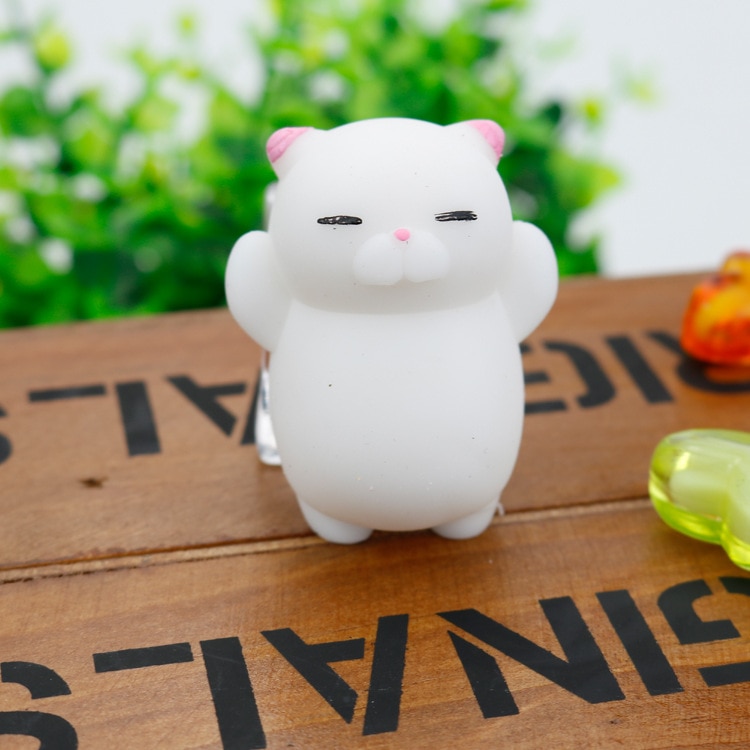1pcs Finger Toys Mini Kawaii Squeeze Stretchy Animal Healing Stress White Gray Cat Animals No stress Hand Toys