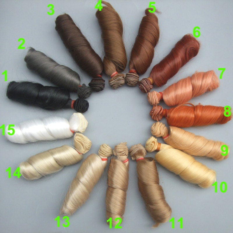 Brown/Khaki/Black 15cm Curly Doll Wigs - Heat Resistant for 1/3, 1/4, and 1/6 BJD DIY Dolls.