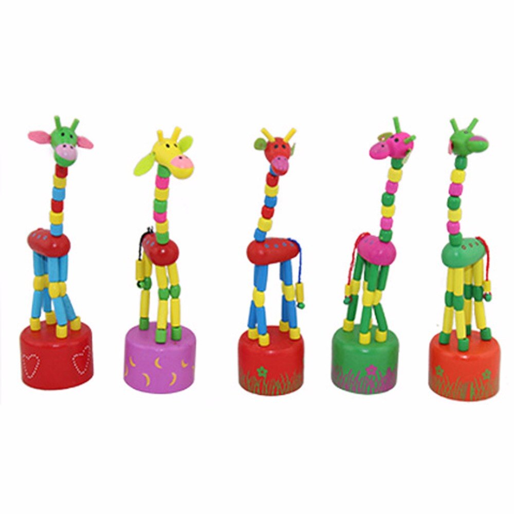 Giraffe Toy Funny Wooden Toys Developmental Dancing Standing Rocking Giraffe Animal Handcrafted Intelligence Toys for Children