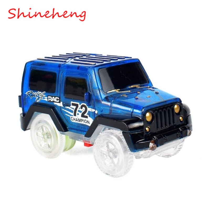 Shineheng Magic Electronics LED Cars Toys Flashing Lights Racing Car Boys Birthday Gift Kids Toy Play with Tracks Together
