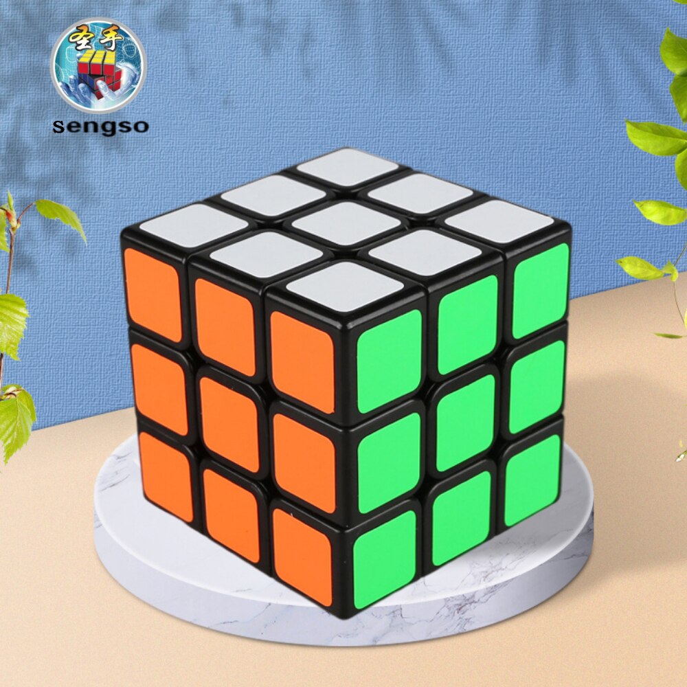 Shengshou Speed Cube 3x3x3 - Educational Magic Puzzle Toy for Kids with PVC Sticker Blocks.