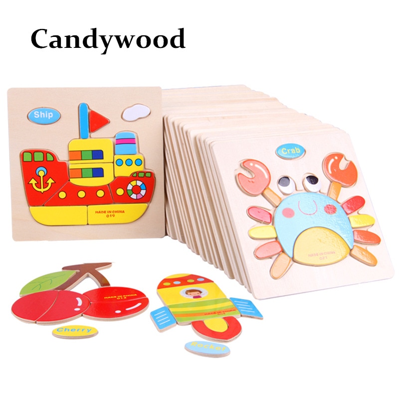 Educational Wooden Jigsaw Puzzles for Kids - Cartoon Animals and Transportation Themes, Enhance Children's Intelligence