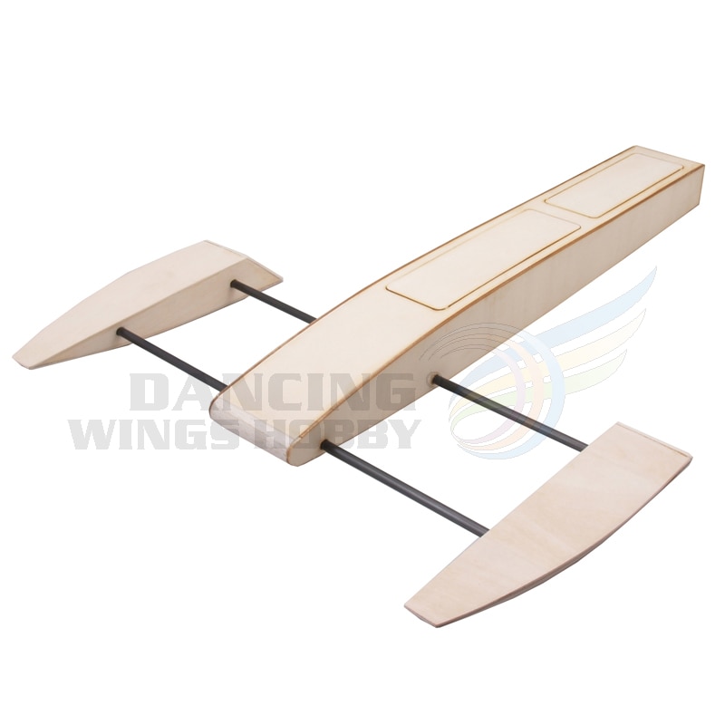 RC Speed Boat 495mm Wooden Sponson Outrigger Shrimp Racing Boat Model Building Kits Radio Remote Control Speedboat
