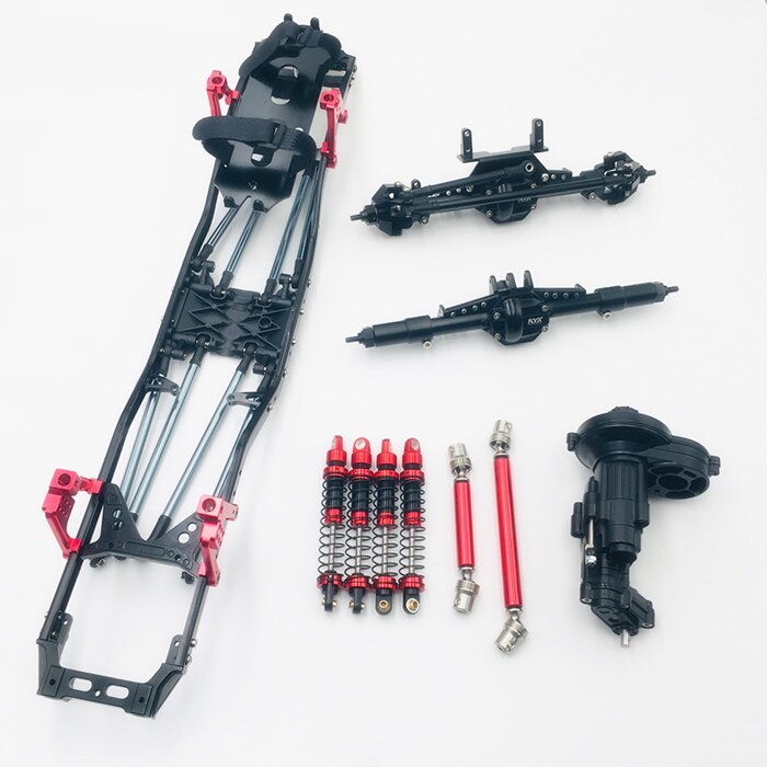 KYX Alloy 2 Speed Transmission Gearbox Servo on Axle 313 Wheelbase Frame for Upgraded Modified 1/10 Axial SCX-II 90046