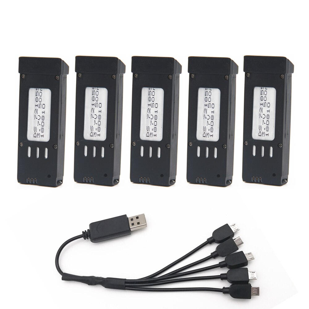3.7V 500mAH E58 JY019 Battery with 5in1 Charger 3.7V 500mAH Battery Spare Parts for Folding 4-axis UAV D30