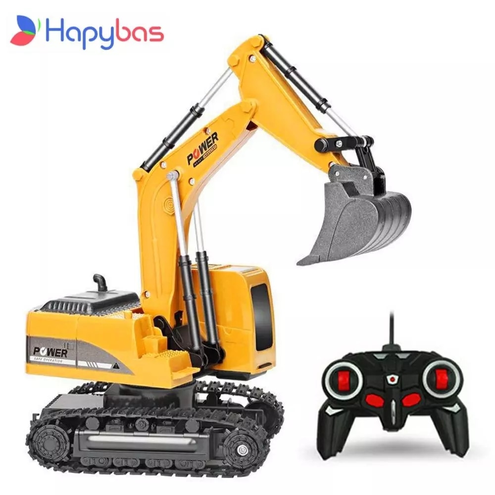 1:24 RC Excavator Toy for Kids - Alloy and Plastic Construction, 6 Channel 2.4GHz RTR - Perfect Christmas Gift
