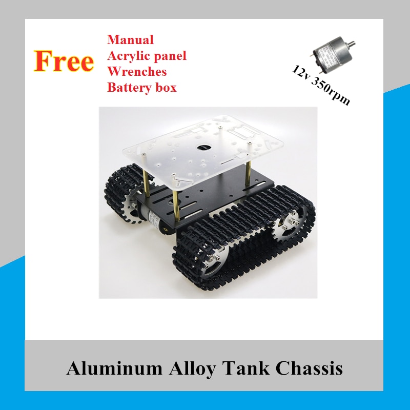 Smart Robot Tank Chassis Tracked Car Platform with 12V 350rpm Motor for Arduino DIY Robot Toy Part T100 New Arrival 2018