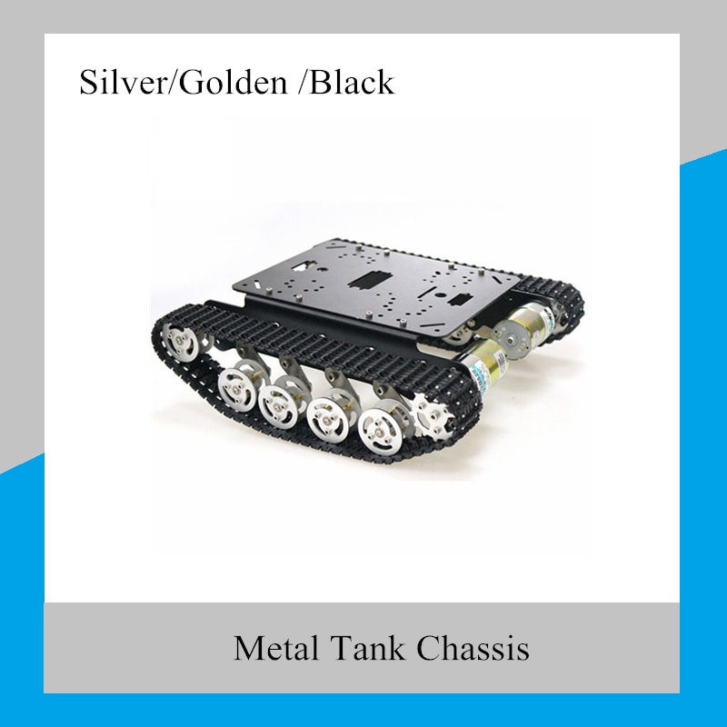RC Robot Tank Chassis with Suspension System, Caterpillar Crawler and Shock Absorption for Arduino DIY Toy - TS100 Metal.