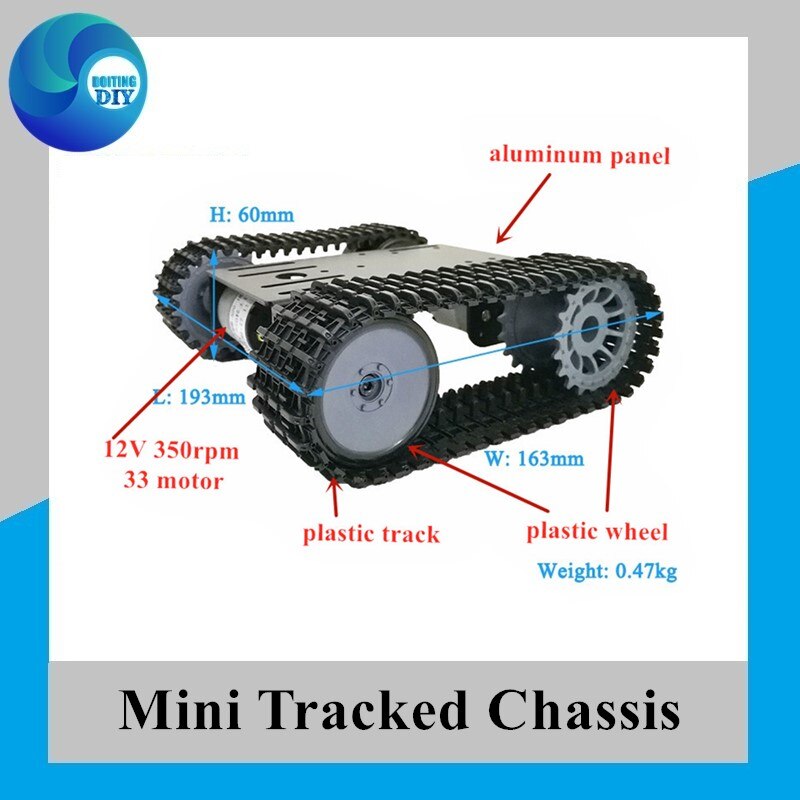 mini TP101 Smart Tank Chassis Tracked Chassis Remote Control Platform with Dual DC Motor for Arduino Car DIY Set