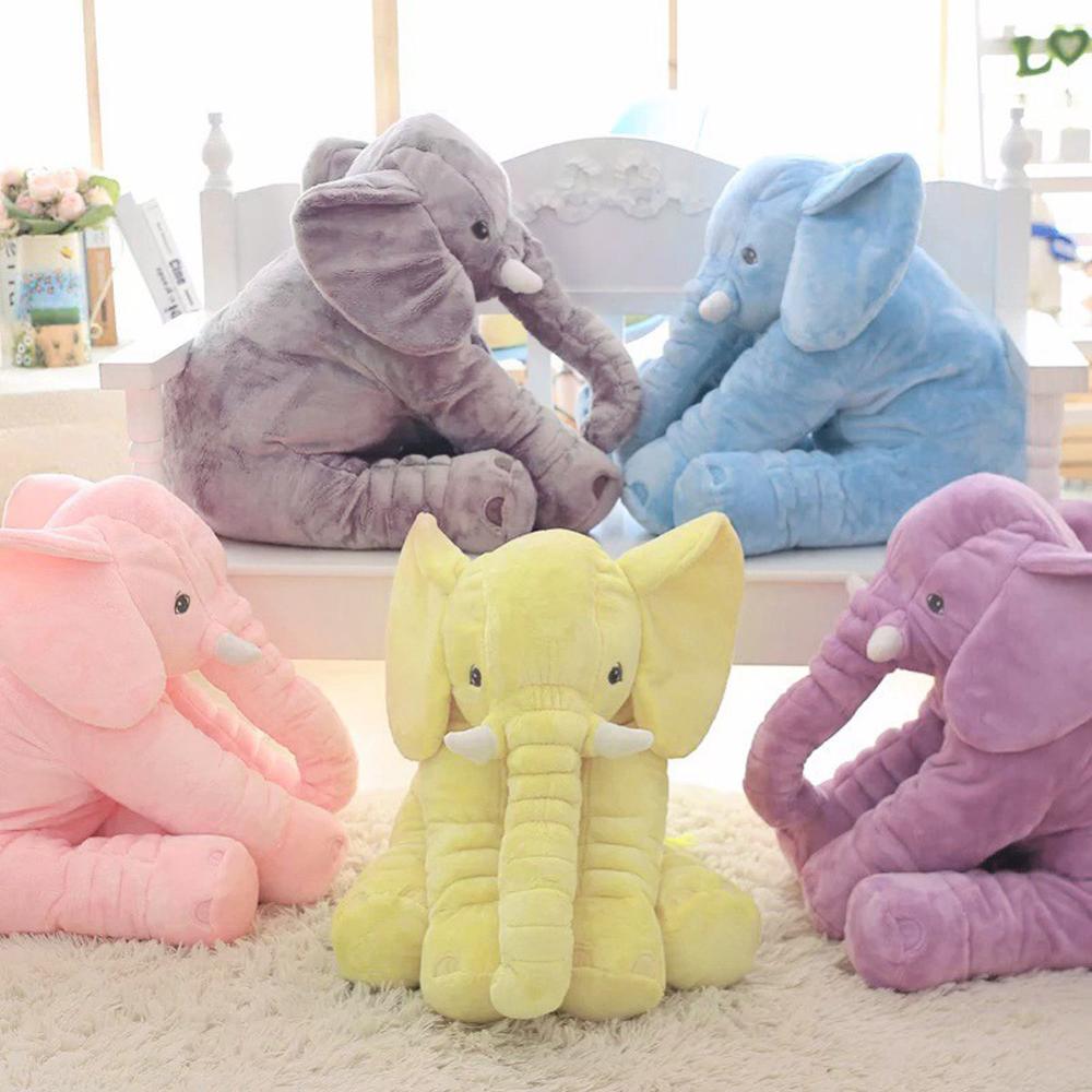 Large Plush Elephant Doll Toy for Kids, 40/60cm Height Sleeping Back Cushion, Cute Stuffed Baby Companion, Perfect Xmas Gift.