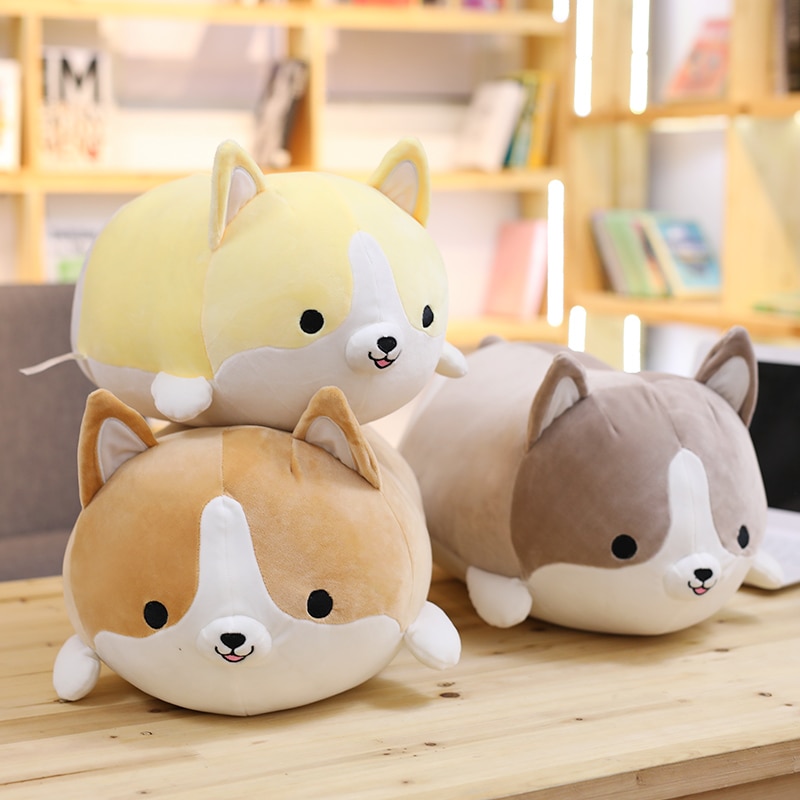 Cute Corgi Plush Toy - Various Sizes - Soft Stuffed Animal Pillow - Ideal Gift for Kids and Valentine's Day.