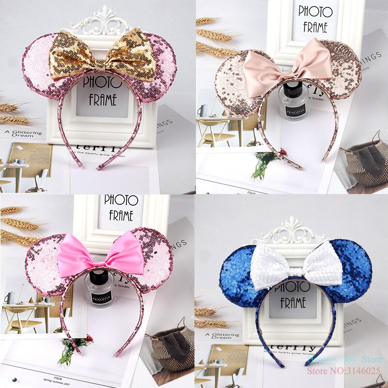 Sequin Multicolor Ears Kids Cartoon Headwear Hair Hand Accessories Kawaii Plush Toys Birthday Gift For Girls Fashion Cute Toy