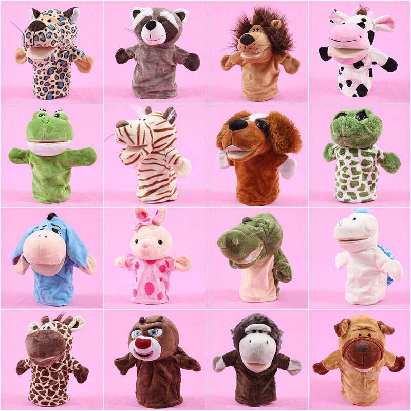 Soft Animal Hand Puppets for Kids - Elephant, Lion, Monkey - Pretend Play, Storytelling, Gift