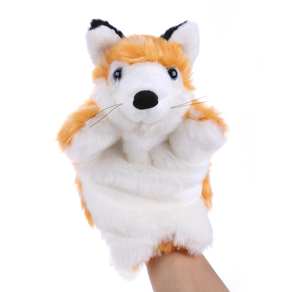 Fox Hand Puppet Plush Toy for Kids - Gray/Brown