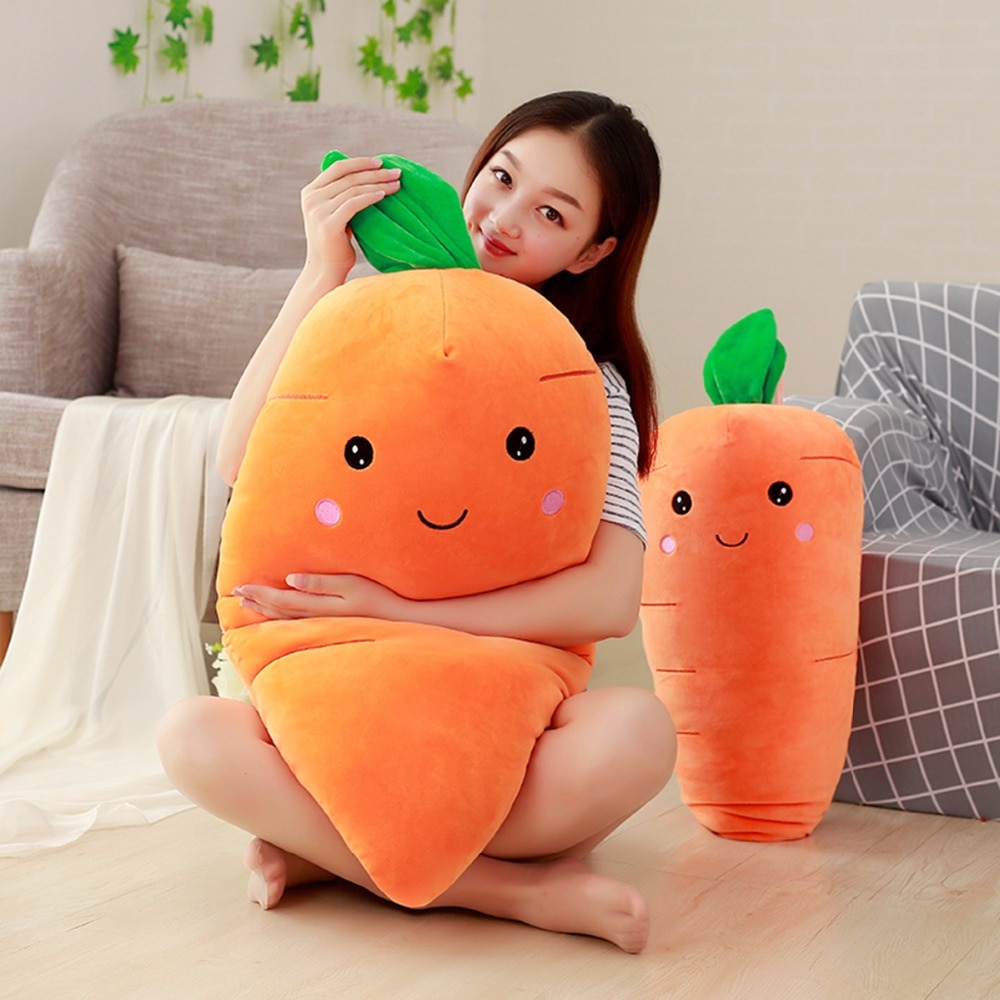 Soft Plush Carrot Pillow Toy - 55/75/95cm Sizes, Creative Simulation Plant Design, Perfect Gift for Girls