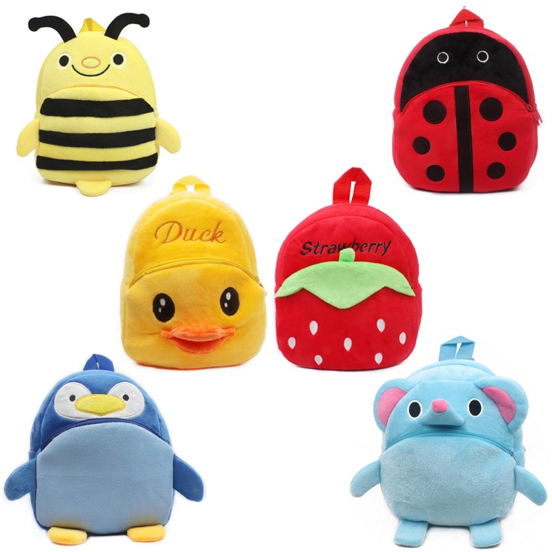 Cute Kids' Cartoon Plush Backpack - Ideal for School or Travel