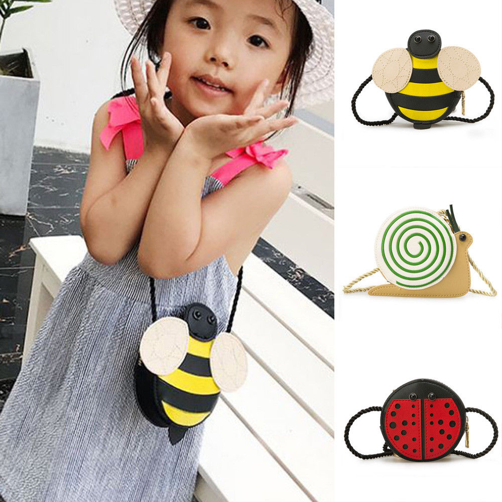 Cute Children Girl Bags Bee Ladybug Snails Baby Kid Girl's Crossbody Small Bag Messenger Wallet Hot