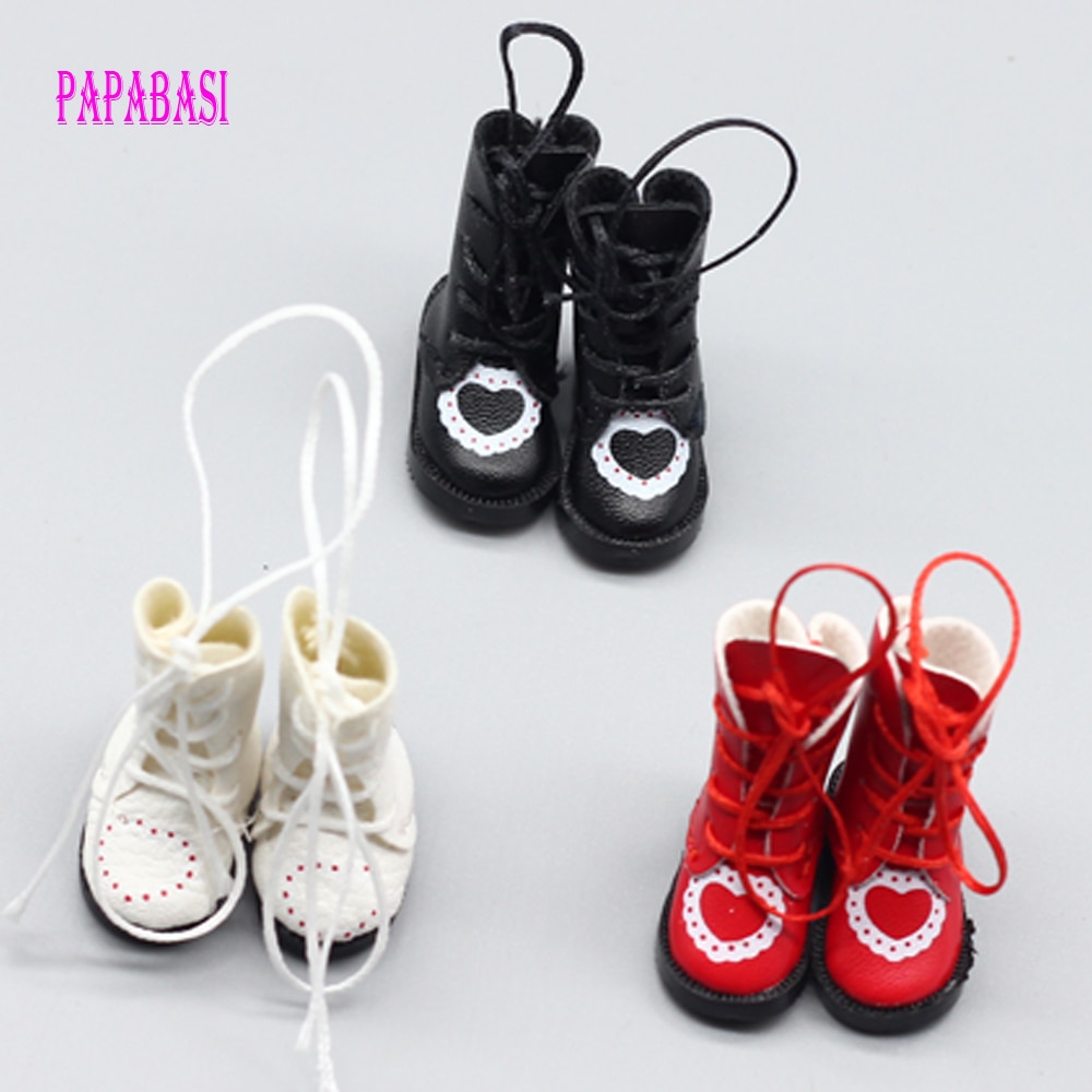 Mini PU Leather Boots for BJD, Blythe, Licca, and JB Dolls - 1 Pair (3.2cm) ET004