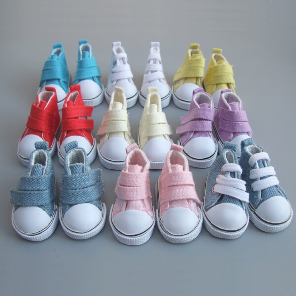 5cm Canvas Shoes For BJD Doll Fashion Mini Shoes Doll Shoes for Russian DIY handmade doll Doll Accessories