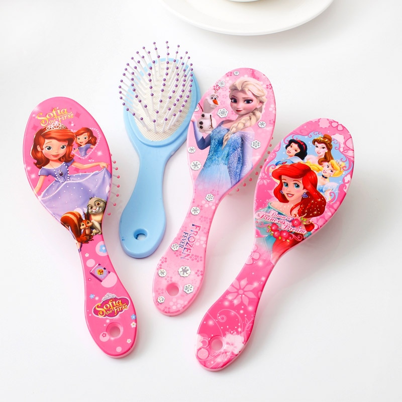 Frozen Cartoon Air Cushion Comb for Kids' Curly Hair - Anti-Static and Gentle Detangling Bristles - Fashionable and Cute Design
