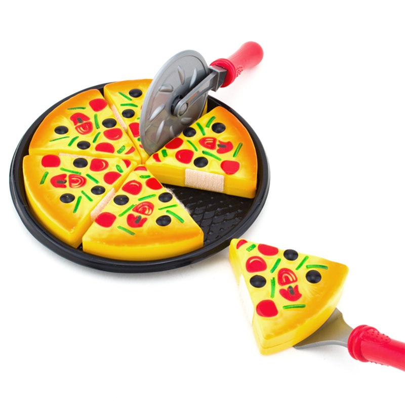 Children Kids Kitchen Pizza Party Fast Food Slices Cutting Pretend Play Food Toy