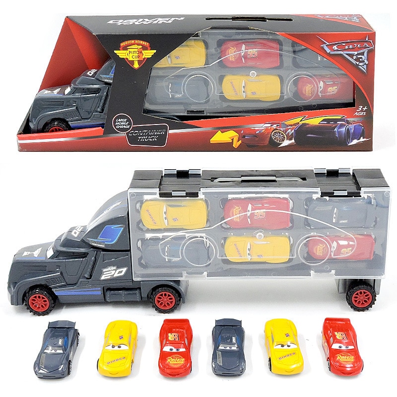 7pcs Pixar Cars 3 Diecast Toy Vehicles Set with Lightning McQueen, Jackson Storm, Mack, and Uncle Truck - Perfect Gift for Kids!