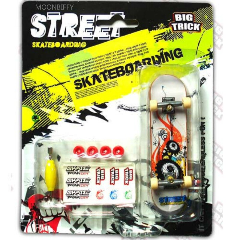 Mini Finger Skateboard with Super Alloy Stand and Skate Trucks - Children's Toy Gift with Retail Box.