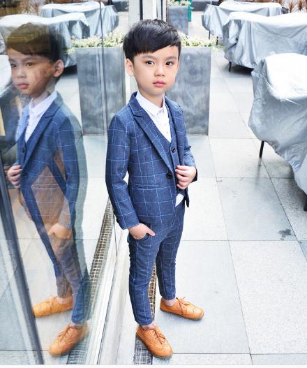 Boys Formal Suit for Weddings: Single-Breasted Blazer Plus Vest and Pants
