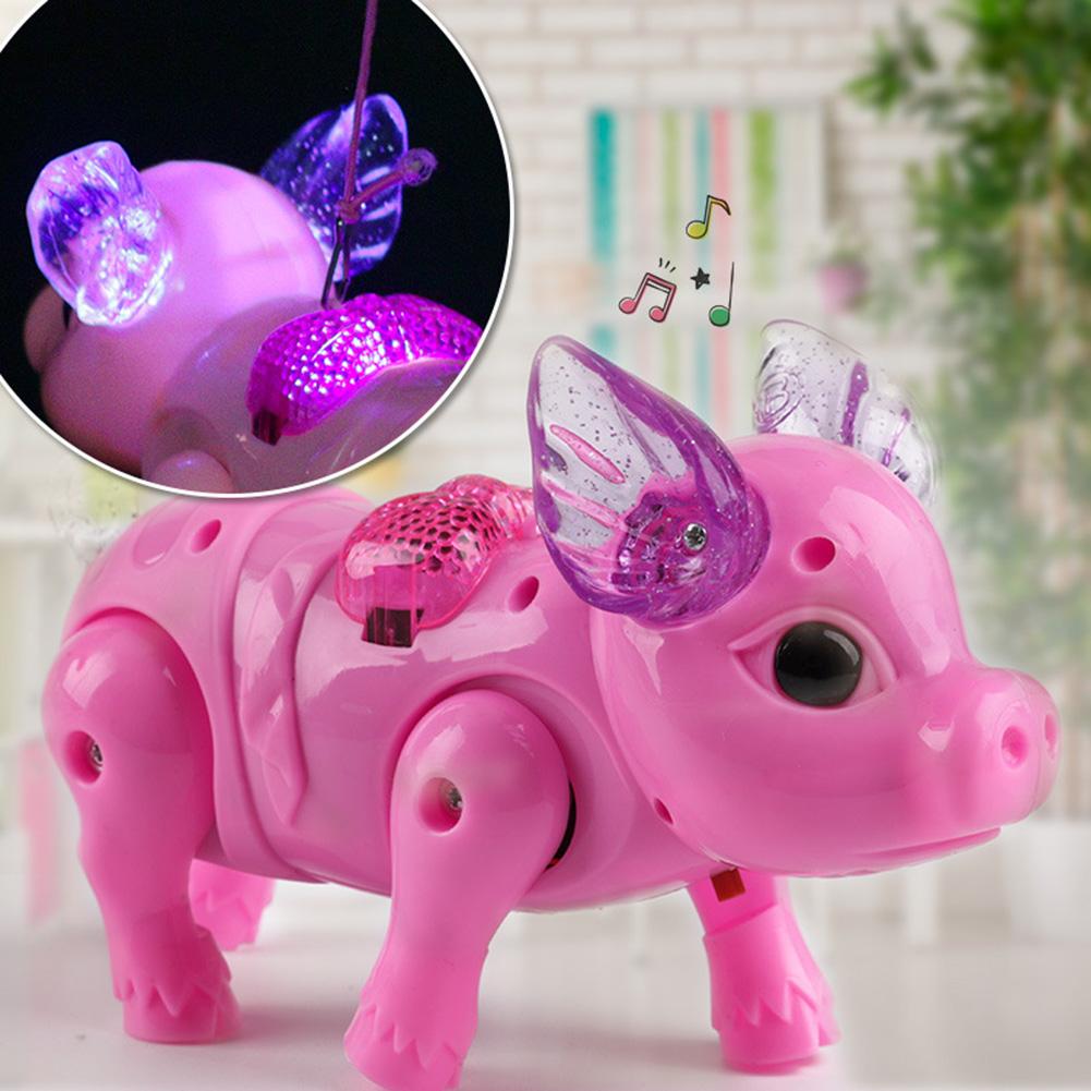 Interactive Light-Up Singing Pig Toy with Leash for Kids - Perfect Birthday Gift!