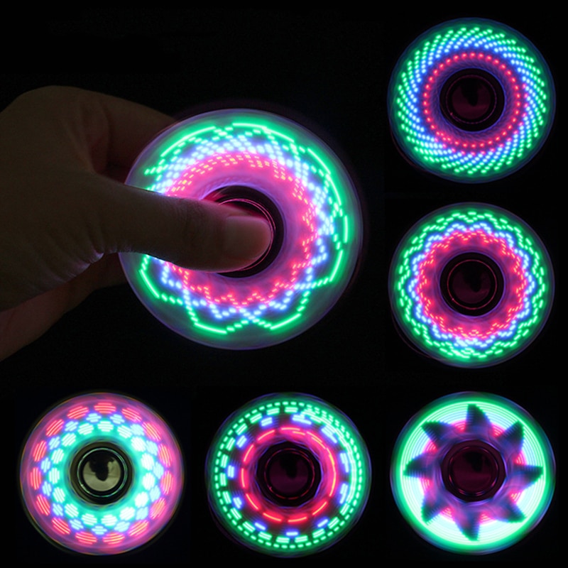 LED Plating Fidget Spinner with Various Patterns for Stress Relief and Glow in the Dark
