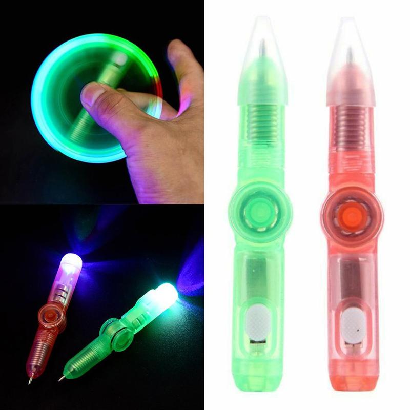 LED Pen Ball Pen Fidget Spinner Hand Top Glow In Dark Light EDC Stress Relief Toys Kids Toy Gift School Fidget Spinner