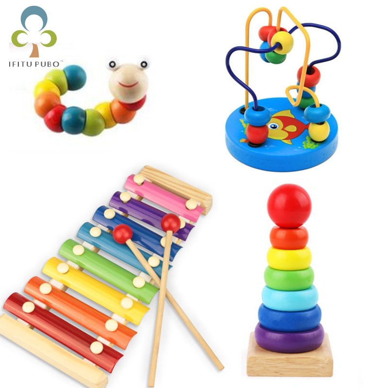 Montessori Wooden Toys Childhood Learning Toy Children Kids Baby Colorful Wooden Blocks Enlightenment educational toy LYQ