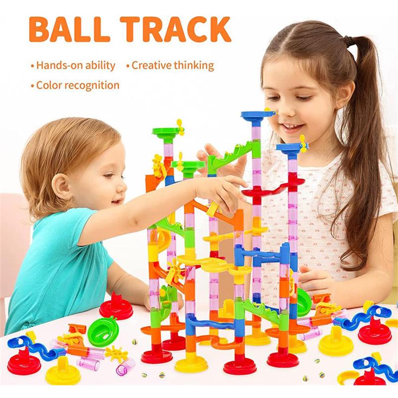 Marble Race Slide Toys Run Maze Balls Track DIY Construction Building Blocks Funnel Slide Big Building Brick Toy