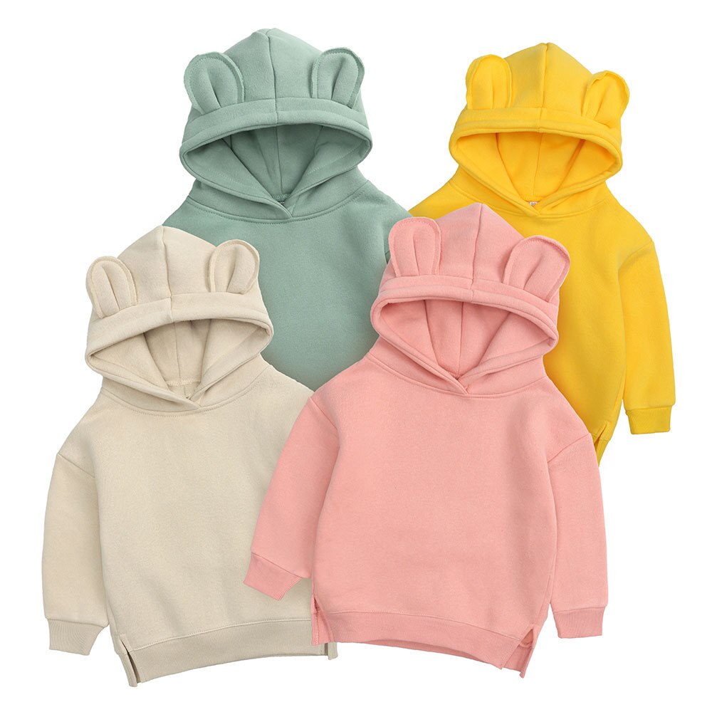 Unisex Toddler Hoodies with Cartoon Ears for Autumn and Winter Wear