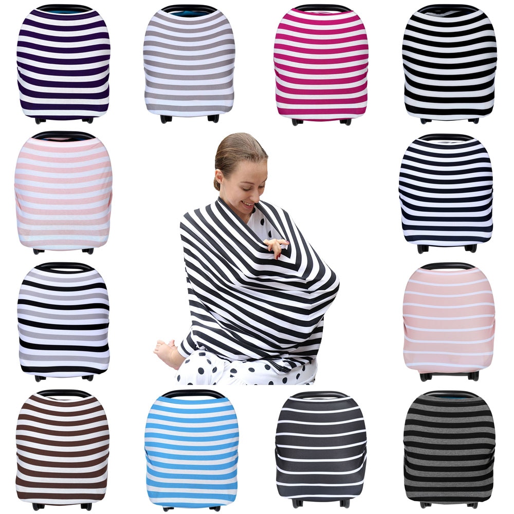Nursing Breastfeeding Cover Scarf Baby Car Seat Canopy Carseat Covers For Girls & Boys Best Multi-Use Infinity Stretchy Shawl