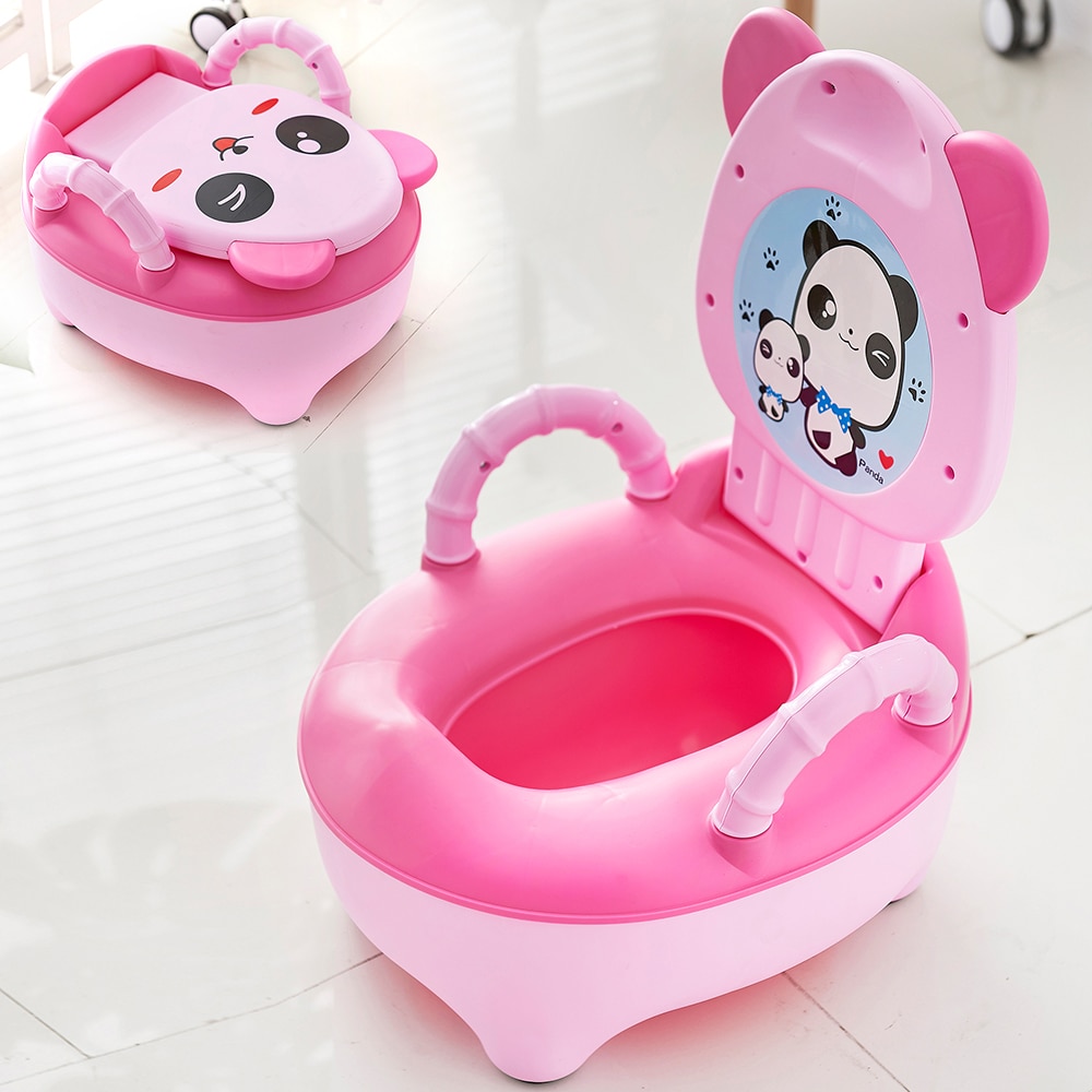 Baby Pot Children Training Potty Toilet Seat Kids Cartoon Panda Toilet Trainer Portable Travel Urinal Comfortable Backrest Pots